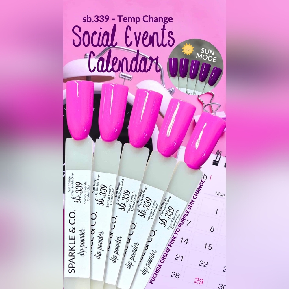 Sparkle & Co Sb.339 Social Events Calendar Mini Dip Powder